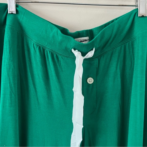 J crew factory 2 piece pajama set Ladies size xxl Green white trim pjs - Picture 6 of 9